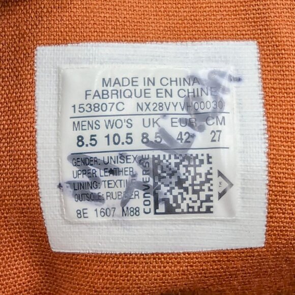 Converse Chuck Taylor All Star Cognac Brown Leather High-top Sneakers M8.5 W10.5 - Picture 14 of 16